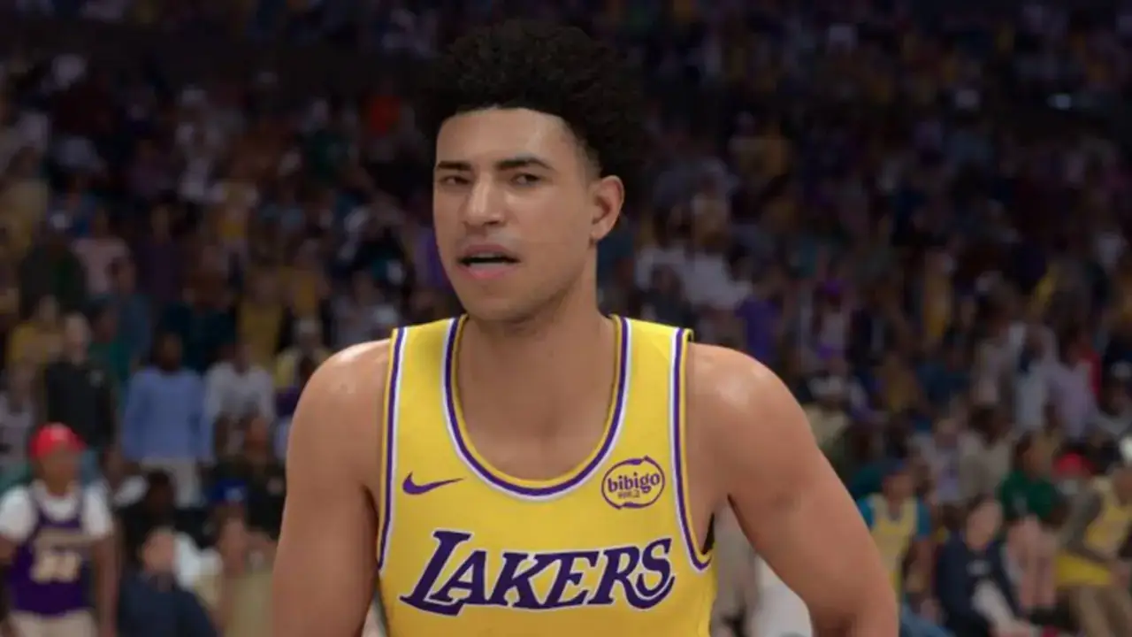 NBA 2K27 Lakers player in a packed arena